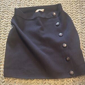 Sezane Black Button-Up Skirt